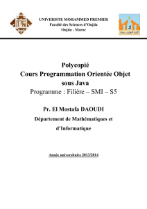 Polycopié Cours Programmation Orientée Objet sous Java
