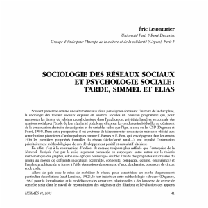 sociologie des réseaux sociaux et psychologie sociale