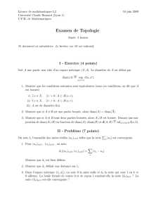 Examen de Topologie - Institut de Mathématiques de Toulouse