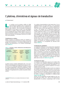 Cytokines, chimiokines et signaux de transduction