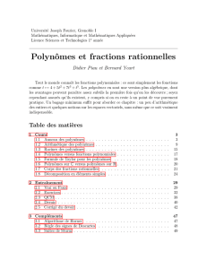 Polynômes et fractions rationnelles