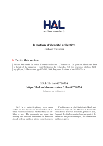 la notion d`identité collective - Hal-SHS