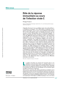 Mini-revue Rôle de la réponse immunitaire au cours de l`infection