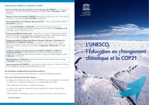 L`UNESCO, l`éducation au changement climatique et la