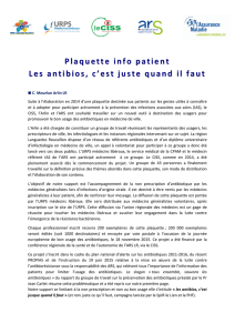 Plaquette info patient Les antibios, c`est juste quand il faut - CClin