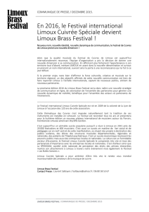 En 2016, le Festival international Limoux Cuivrée Spéciale devient