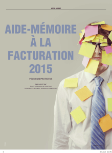 AIDE-MÉMOIRE À LA FACTURATION 2015