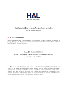 Catégorisation et représentations sociales - Hal-SHS