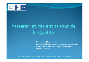 Patient partenaire V Plennevaux - Fédération des maisons médicales