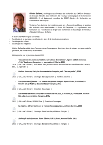 Olivier Galland, sociologue est directeur de recherche au CNRS et