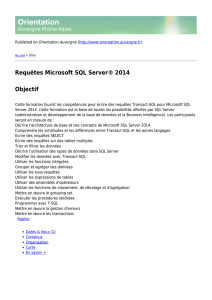 Requêtes Microsoft SQL Server® 2014