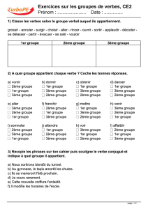 Exercices sur les groupes de verbes, CE2