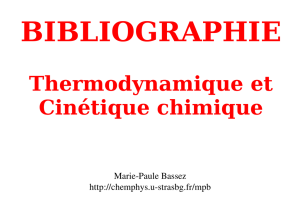 Thermodynamique et Cinétique chimique
