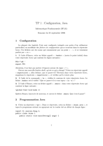 TP 1 : Configuration, Java