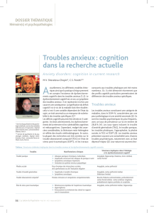 Troubles anxieux : cognition dans la recherche actuelle