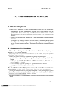 TP 2 – Implémentation de RSA en Java