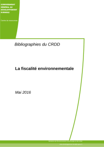 La fiscalité environnementale - Ministère de l`Environnement, de l