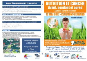 nutrition et cancer - CFPS - CHU de Clermont
