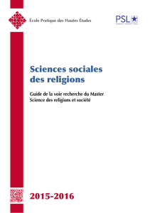 Sciences sociales des religions 2015-2016