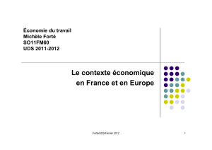 Le contexte économique en France et en Europe