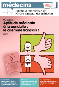 Médecins n°17 - Conseil National de l`Ordre des Médecins