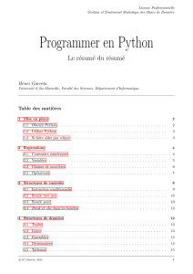 Programmer en Python - Henri Garreta
