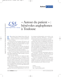 « Autour du patient » : bénévoles anglophones à Toulouse