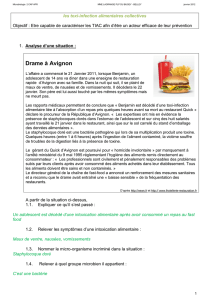 Séquence 3 : Intoxications alimentaires