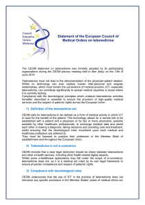 Statement of the European Council of Medical Orders on telemedicine