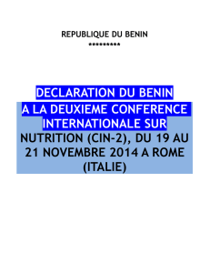 declaration du benin a la deuxieme conference internationale sur
