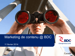 Marketing de contenu @ BDC
