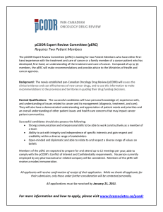 pCODR Call for Patient Members