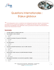 Questions internationales : Enjeux globaux