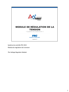 Système de contrôle FRC 2015 Module de régulation de la tension