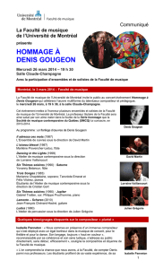 hommage à denis gougeon - Faculté de musique