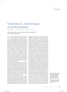 Vitamine D, obstétrique et prééclampsie