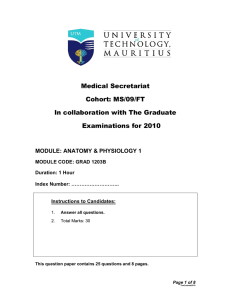 MS/09/FT In collaboration with The Graduate Examinations for 2010