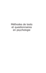 Méthodes de tests et questionnaires en psychologie