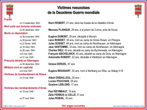Liste des victimes roeuxoises de la Deuxième Guerre mondiale.