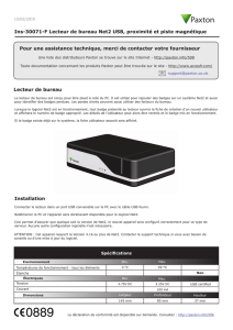 INSTRUCTION - Lecteur de bureau Net2 USB, proximité et piste