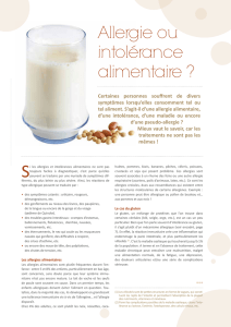 Allergie ou intolérance alimentaire