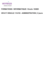 FORMATIONS / INFORMATIQUE / Oracle / SGBD OR-017
