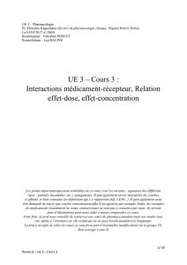 UE 3 – Cours 3 : Interactions médicament