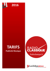 Radio classique tarifs 2016