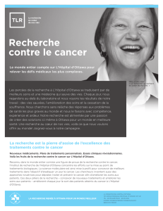 Recherche contre le cancer - La Fondation de l`Hôpital d`Ottawa