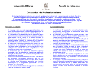 Université d=Ottawa Faculté de médecine Déclaration de