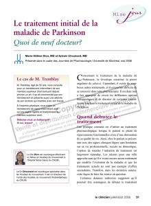 Le traitement initial de la maladie de Parkinson