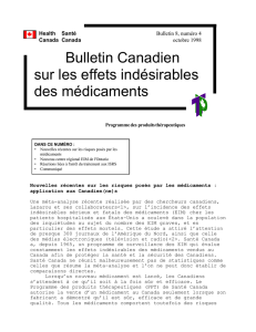 Bulletin Canadien sur les effets indésirables des médicaments,