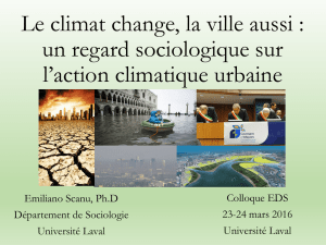 Le climat change, la ville aussi : un regard sociologique sur l`action