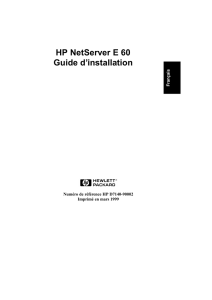 HP NetServer E 60 Guide d`installation